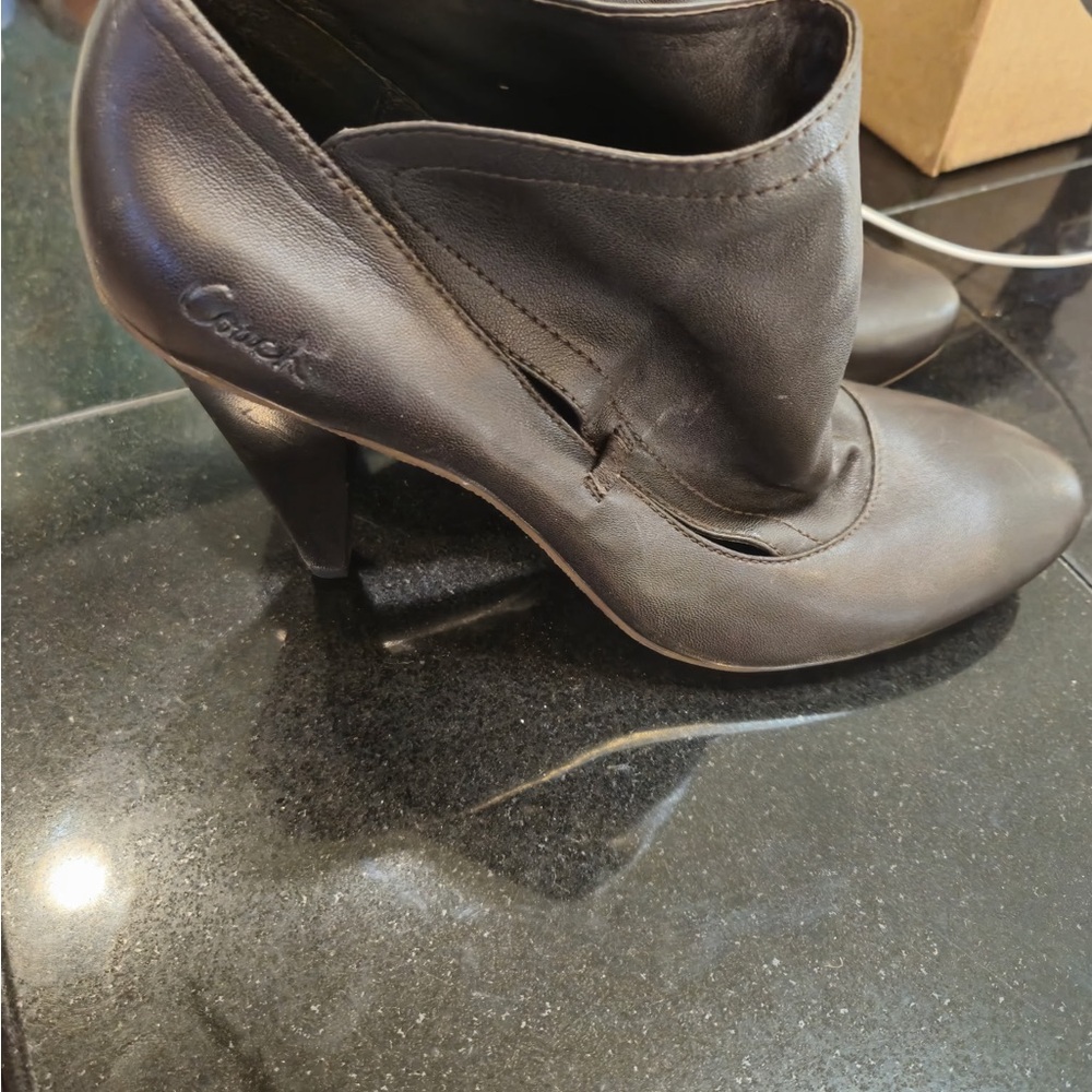 Coach Brown Ankle Booties Sleek Design